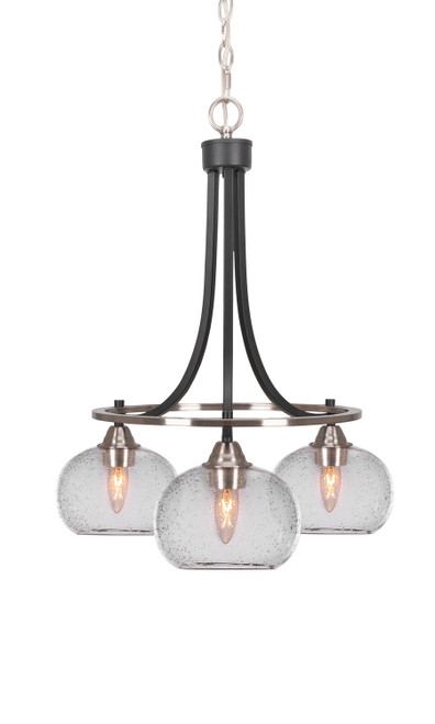 Toltec Lighting - 3413-MBBN-202 - Three Light Chandelier - Paramount - Matte Black & Brushed Nickel