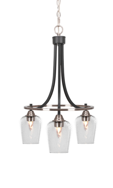 Toltec Lighting - 3413-MBBN-210 - Three Light Chandelier - Paramount - Matte Black & Brushed Nickel