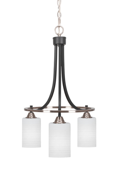 Toltec Lighting - 3413-MBBN-4061 - Three Light Chandelier - Paramount - Matte Black & Brushed Nickel