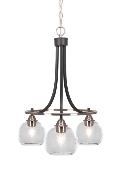 Toltec Lighting - 3413-MBBN-4100 - Three Light Chandelier - Paramount - Matte Black & Brushed Nickel