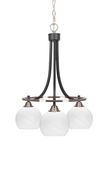 Toltec Lighting - 3413-MBBN-4101 - Three Light Chandelier - Paramount - Matte Black & Brushed Nickel