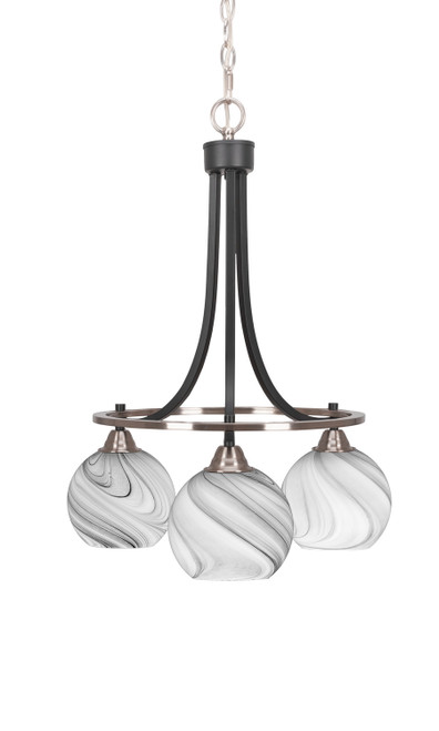 Toltec Lighting - 3413-MBBN-4109 - Three Light Chandelier - Paramount - Matte Black & Brushed Nickel