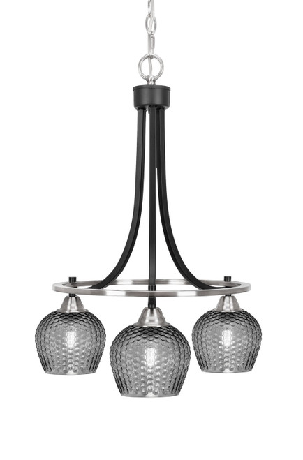 Toltec Lighting - 3413-MBBN-4602 - Three Light Chandelier - Paramount - Matte Black & Brushed Nickel