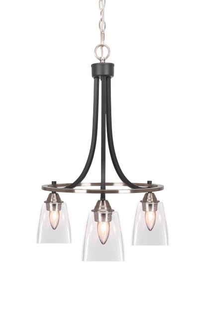 Toltec Lighting - 3413-MBBN-461 - Three Light Chandelier - Paramount - Matte Black & Brushed Nickel