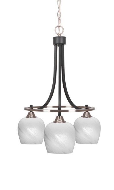 Toltec Lighting - 3413-MBBN-4811 - Three Light Chandelier - Paramount - Matte Black & Brushed Nickel