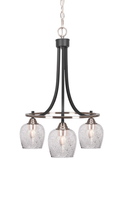 Toltec Lighting - 3413-MBBN-4812 - Three Light Chandelier - Paramount - Matte Black & Brushed Nickel