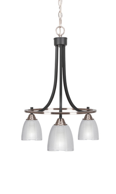 Toltec Lighting - 3413-MBBN-500 - Three Light Chandelier - Paramount - Matte Black & Brushed Nickel