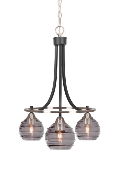 Toltec Lighting - 3413-MBBN-5112 - Three Light Chandelier - Paramount - Matte Black & Brushed Nickel