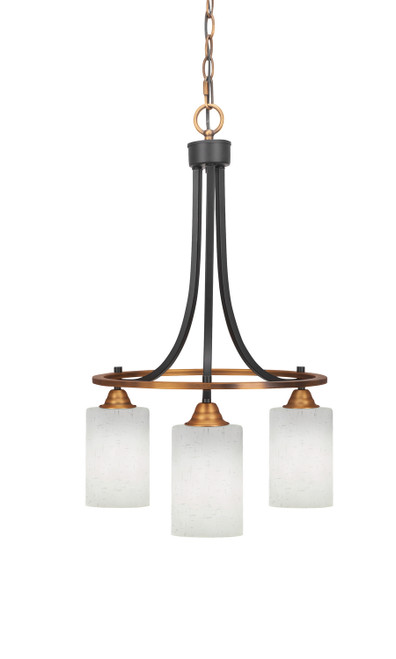 Toltec Lighting - 3413-MBBR-310 - Three Light Chandelier - Paramount - Matte Black & Brass