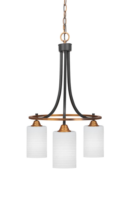 Toltec Lighting - 3413-MBBR-4061 - Three Light Chandelier - Paramount - Matte Black & Brass
