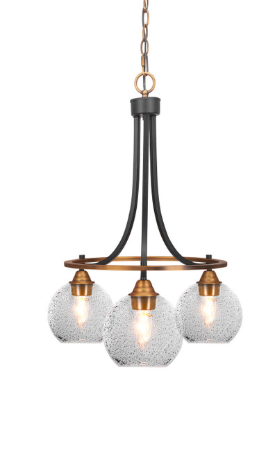 Toltec Lighting - 3413-MBBR-4102 - Three Light Chandelier - Paramount - Matte Black & Brass