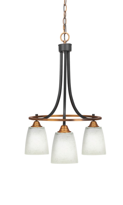 Toltec Lighting - 3413-MBBR-460 - Three Light Chandelier - Paramount - Matte Black & Brass