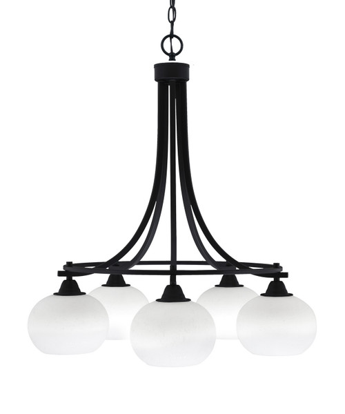 Toltec Lighting - 3415-MB-212 - Five Light Chandelier - Paramount - Matte Black