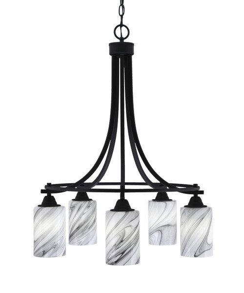 Toltec Lighting - 3415-MB-3009 - Five Light Chandelier - Paramount - Matte Black