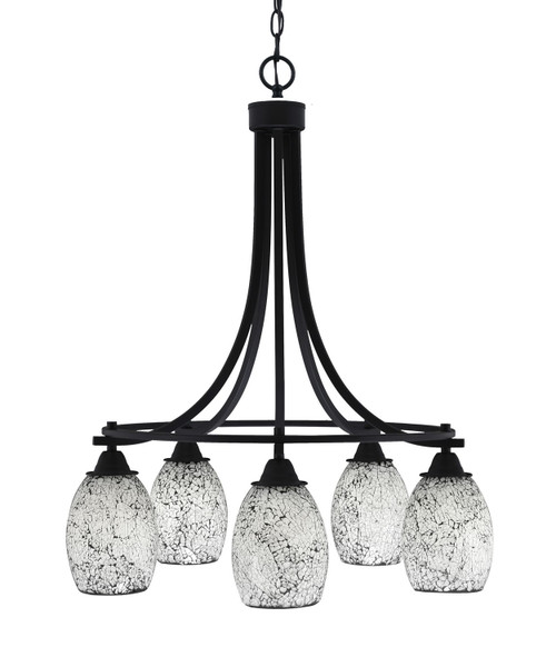 Toltec Lighting - 3415-MB-4165 - Five Light Chandelier - Paramount - Matte Black