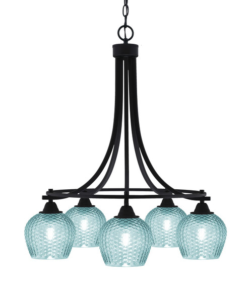 Toltec Lighting - 3415-MB-4605 - Five Light Chandelier - Paramount - Matte Black