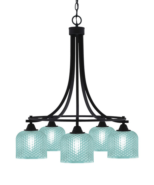 Toltec Lighting - 3415-MB-4615 - Five Light Chandelier - Paramount - Matte Black