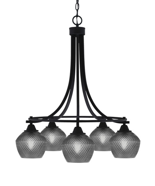 Toltec Lighting - 3415-MB-4622 - Five Light Chandelier - Paramount - Matte Black
