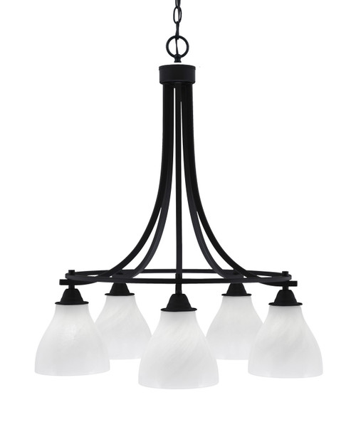 Toltec Lighting - 3415-MB-4761 - Five Light Chandelier - Paramount - Matte Black