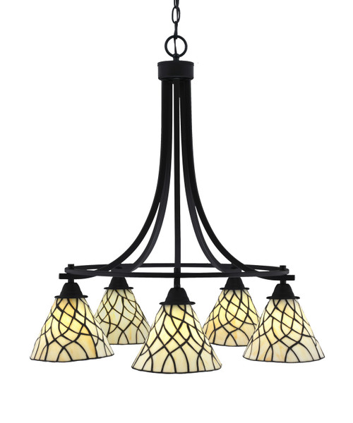 Toltec Lighting - 3415-MB-9115 - Five Light Chandelier - Paramount - Matte Black