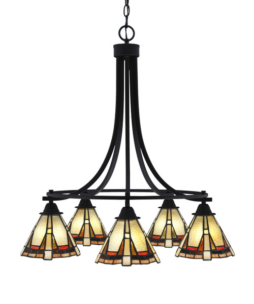 Toltec Lighting - 3415-MB-9345 - Five Light Chandelier - Paramount - Matte Black