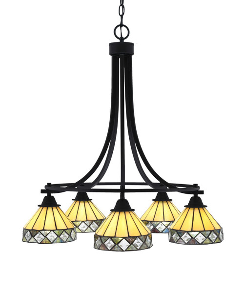 Toltec Lighting - 3415-MB-9405 - Five Light Chandelier - Paramount - Matte Black