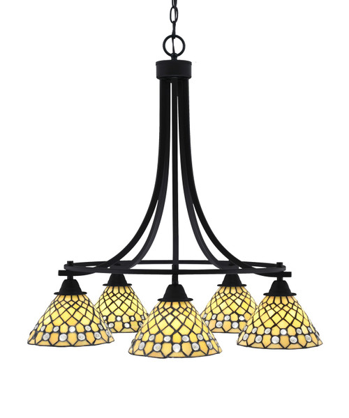 Toltec Lighting - 3415-MB-9415 - Five Light Chandelier - Paramount - Matte Black