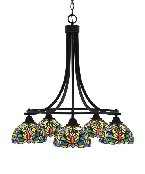 Toltec Lighting - 3415-MB-9905 - Five Light Chandelier - Paramount - Matte Black