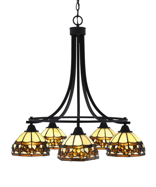 Toltec Lighting - 3415-MB-9975 - Five Light Chandelier - Paramount - Matte Black
