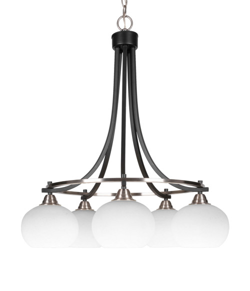 Toltec Lighting - 3415-MBBN-212 - Five Light Chandelier - Paramount - Matte Black & Brushed Nickel
