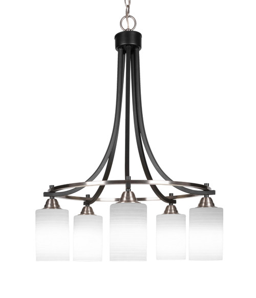 Toltec Lighting - 3415-MBBN-4061 - Five Light Chandelier - Paramount - Matte Black & Brushed Nickel