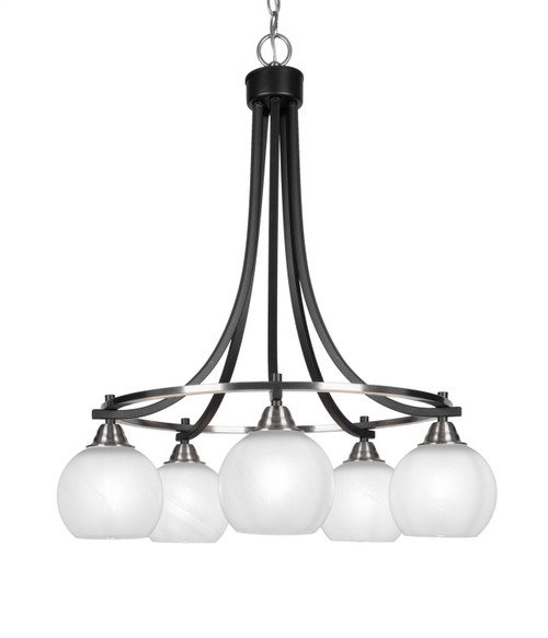 Toltec Lighting - 3415-MBBN-4101 - Five Light Chandelier - Paramount - Matte Black & Brushed Nickel