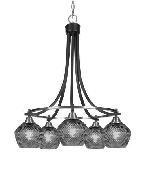 Toltec Lighting - 3415-MBBN-4622 - Five Light Chandelier - Paramount - Matte Black & Brushed Nickel