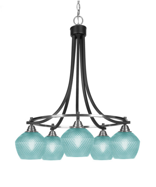 Toltec Lighting - 3415-MBBN-4625 - Five Light Chandelier - Paramount - Matte Black & Brushed Nickel