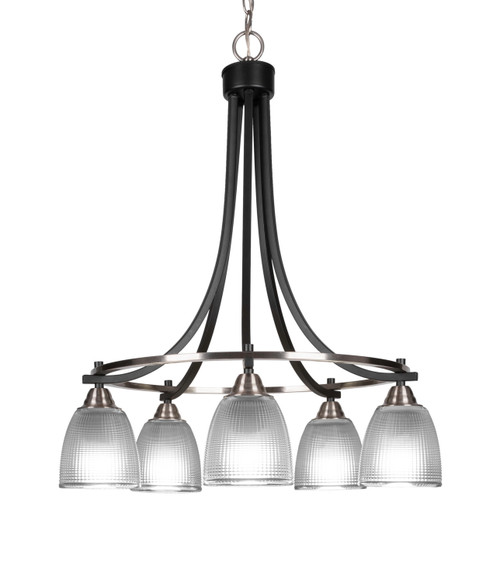 Toltec Lighting - 3415-MBBN-500 - Five Light Chandelier - Paramount - Matte Black & Brushed Nickel