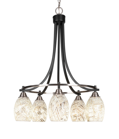 Toltec Lighting - 3415-MBBN-5054 - Five Light Chandelier - Paramount - Matte Black & Brushed Nickel