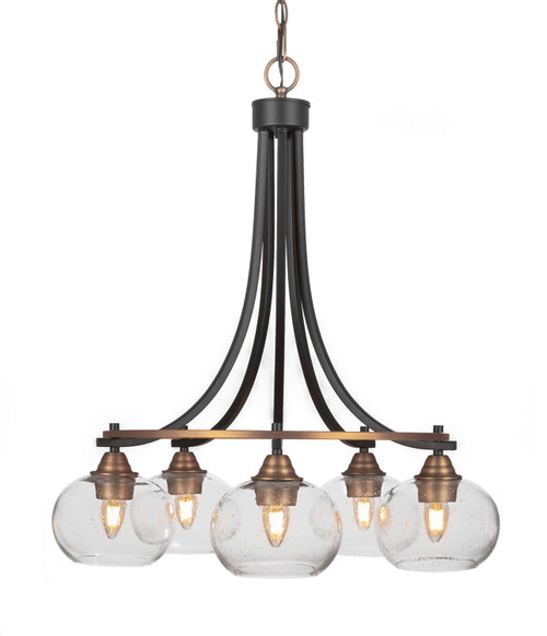 Toltec Lighting - 3415-MBBR-202 - Five Light Chandelier - Paramount - Matte Black & Brass