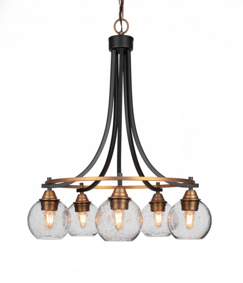 Toltec Lighting - 3415-MBBR-4102 - Five Light Chandelier - Paramount - Matte Black & Brass