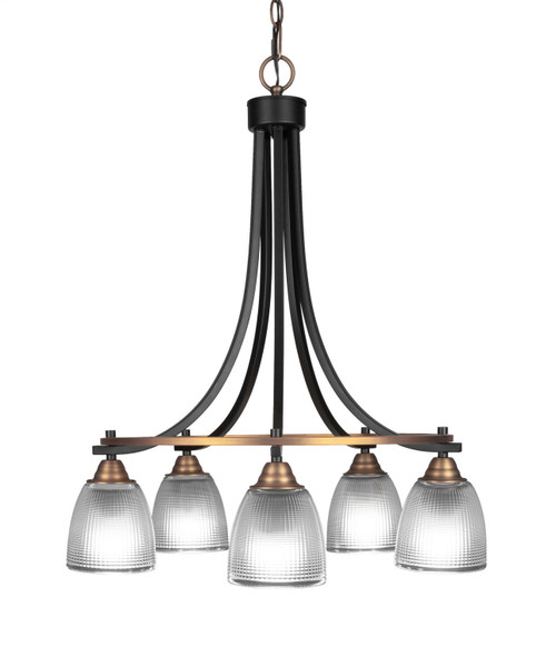 Toltec Lighting - 3415-MBBR-500 - Five Light Chandelier - Paramount - Matte Black & Brass