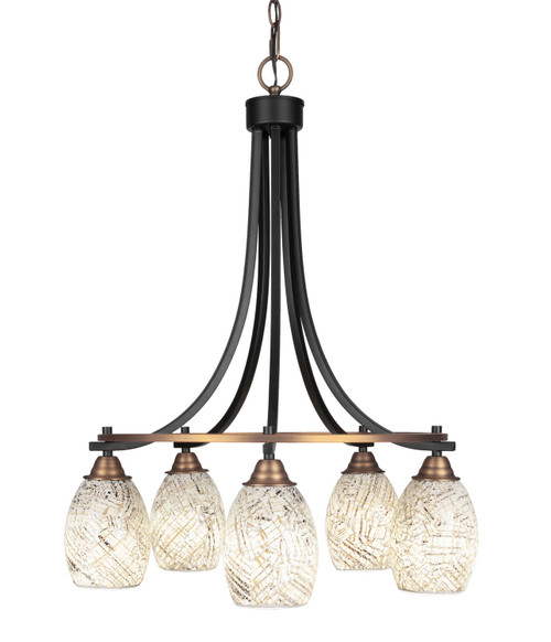 Toltec Lighting - 3415-MBBR-5054 - Five Light Chandelier - Paramount - Matte Black & Brass