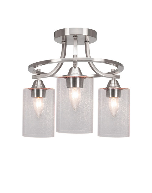 Toltec Lighting - 3417-BN-300 - Three Light Semi-Flush Mount - Paramount - Brushed Nickel