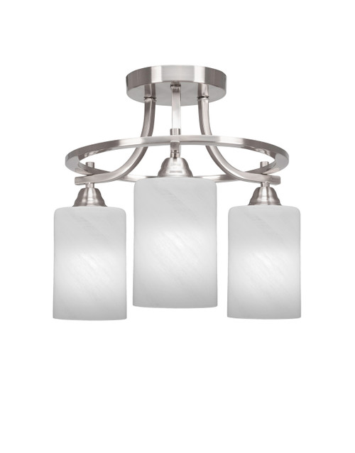 Toltec Lighting - 3417-BN-3001 - Three Light Semi-Flush Mount - Paramount - Brushed Nickel