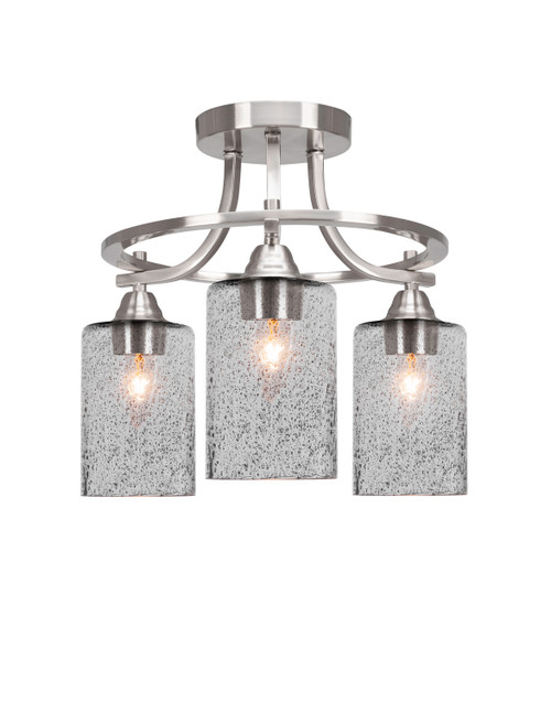 Toltec Lighting - 3417-BN-3002 - Three Light Semi-Flush Mount - Paramount - Brushed Nickel