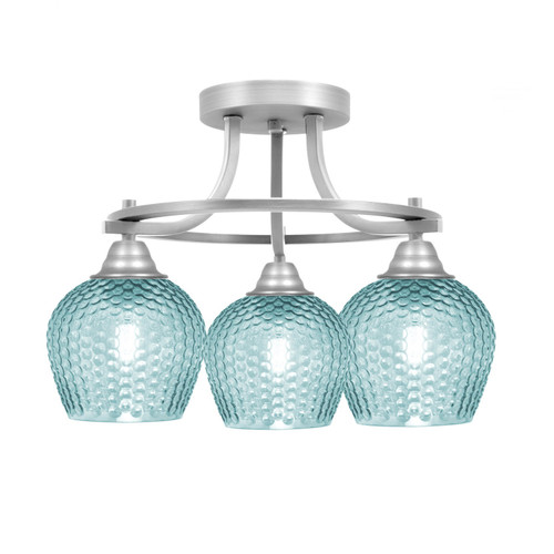Toltec Lighting - 3417-BN-4605 - Three Light Semi-Flush Mount - Paramount - Brushed Nickel