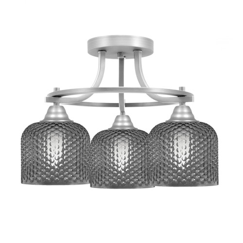Toltec Lighting - 3417-BN-4612 - Three Light Semi-Flush Mount - Paramount - Brushed Nickel