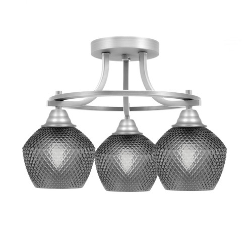 Toltec Lighting - 3417-BN-4622 - Three Light Semi-Flush Mount - Paramount - Brushed Nickel