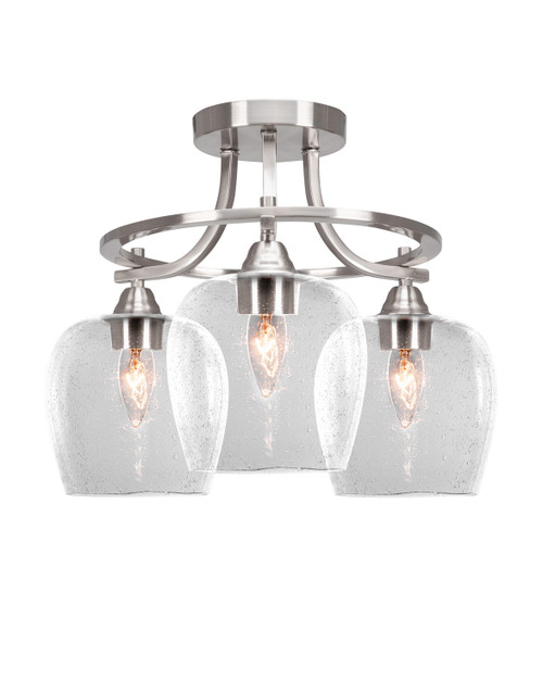 Toltec Lighting - 3417-BN-4810 - Three Light Semi-Flush Mount - Paramount - Brushed Nickel