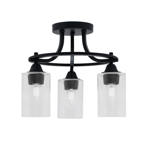 Toltec Lighting - 3417-MB-300 - Three Light Semi-Flush Mount - Paramount - Matte Black