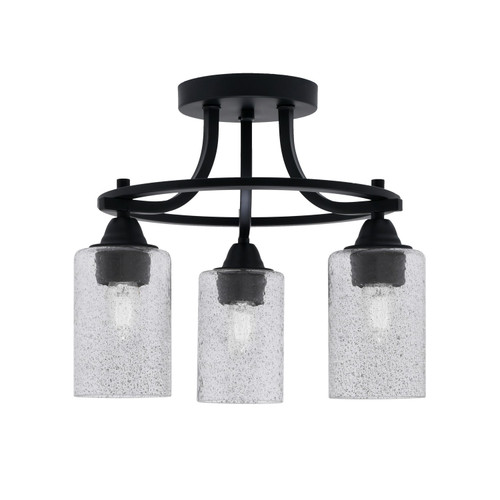 Toltec Lighting - 3417-MB-3002 - Three Light Semi-Flush Mount - Paramount - Matte Black