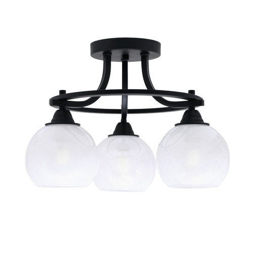 Toltec Lighting - 3417-MB-4101 - Three Light Semi-Flush Mount - Paramount - Matte Black